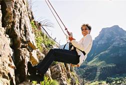 Abseiling down the mountain