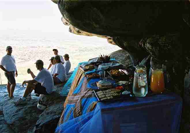 Having a picnic in the mountain